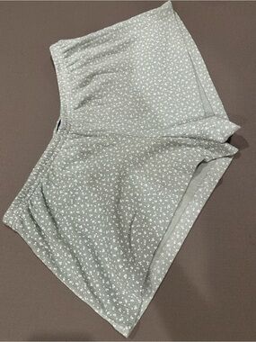 Brandy Melville sage green floral pointelle shorts